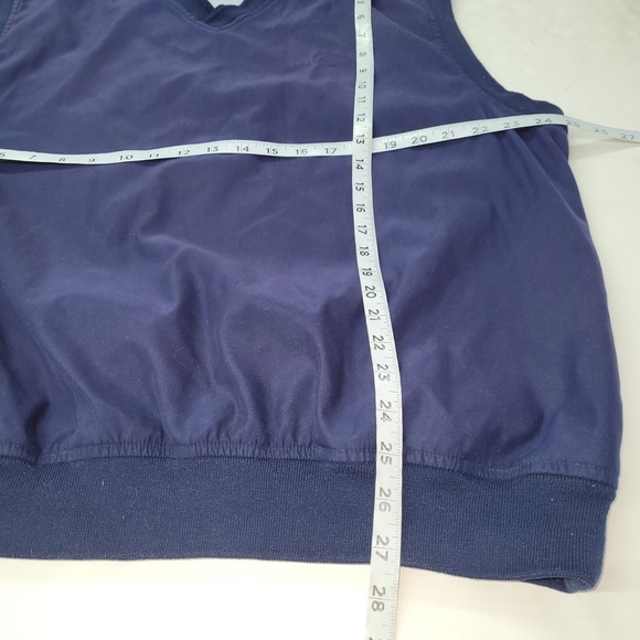 Eddie Bauer Golf Mens V Neck Sleeveless Vest Navy Blue Size Large‎ Windbreaker - Picture 11 of 12